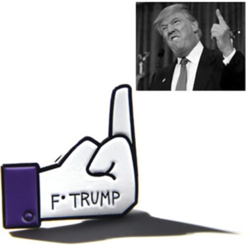 F.TRUMP Contempt brooch and Enamel Pin Cartoon Trump Finger Lapel Pin Collection Gifts