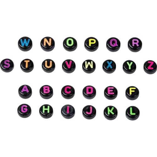 2600 Pcs Mix Letter Acrylic Round Flat Alphabet Jewelry Beads For Making Diy Bracelet Necklace