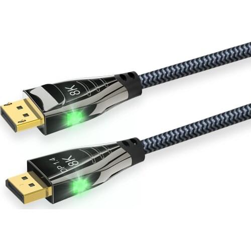 DisplayPort 1.4 Cable Nylon Braided 8K DP to DP Cable 8K@60Hz 4K@144Hz 1080P@240Hz HBR3 32.4Gbps HDCP 2.2 HDR for Lenovo Dell HP