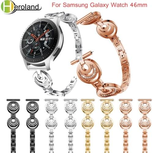 For Samsung Galaxy Watch 46mm Watch band Stainless Steel Replacement smart wirst with Rhinestone for Samsung Gear S3 straps new