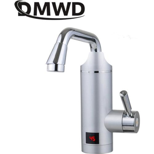 DMWD Electric Instant Hot Water Heater LED Temperature Display Tankless Rapid Heating Faucet Shower Tap Bathroom Kitchen 3000W