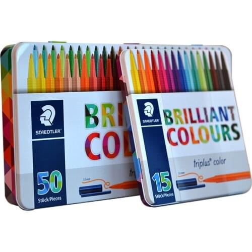 Germany Staedtler 323 M50 neon washable color pen iron box hand account painting 1.0 mm point triangle watercolor pen