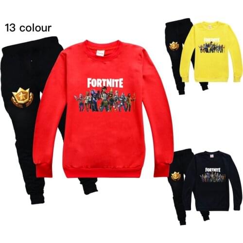 Fortnites Boys Girls Clothes Set Kids Boy Long-Sleeved Clothing Pullover Sweater+ Pants Autumn Cartoon Sport suit