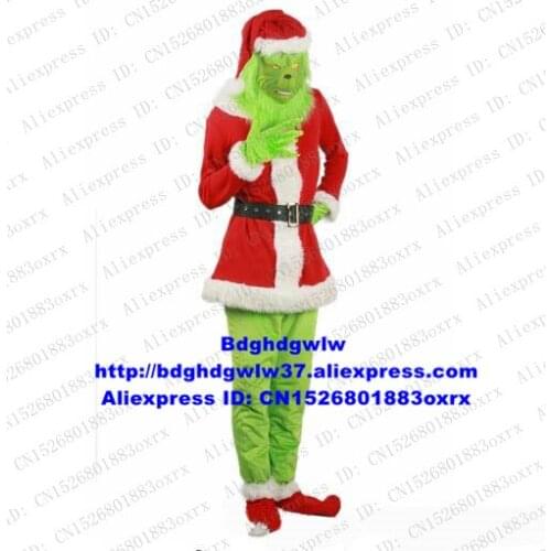 The Grinch Christmas Thief Sneaky Santa Christmas Geek Mascot Costume Adult Popular Campaign Inauguration Anniversaries zx767