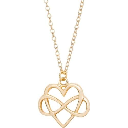 Fashionable peach heart pendant necklaces.Infinite symbols love combination pendant necklaces for women