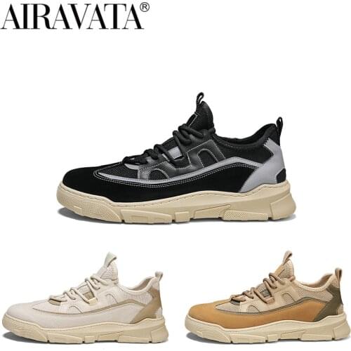 Newbeads Mens Sneakers Low Top Martin Leather British Style Lower Upper Shoes Fashion Shoes Casual Thick Sole Retro Canvas Shoe