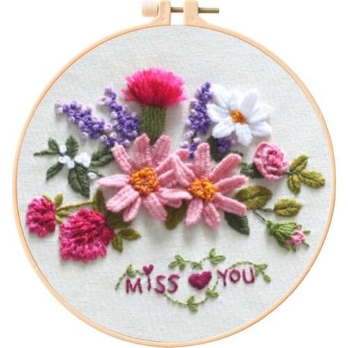 Embroidery Kits Midsummer Embroidery Patterns Embroidery Set for Beginners Embroidery Hoop and All Materials Embroidery Sets (B)