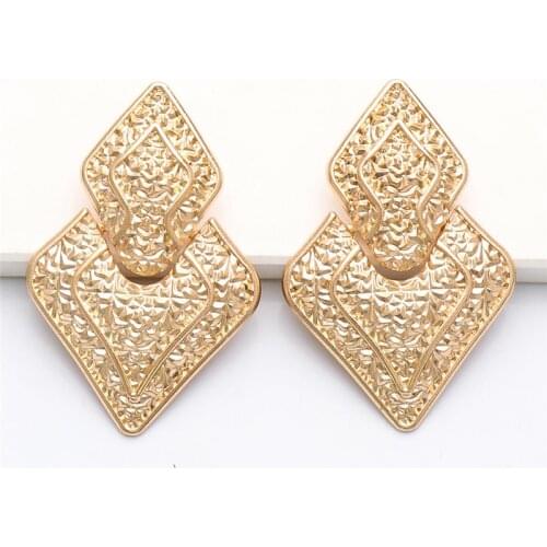 New Gold Metal Dangle Drop Earrings Hanging Statement Fashion Jewelry Accessories Wholesale Vintage Pendientes Bijoux For Women