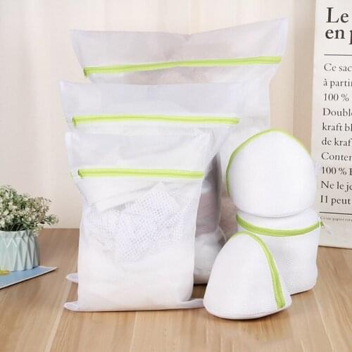 Bra Socks Underwear Clothes Washing Machine Protection Net Mesh Bags,6 piece/set Zippered Foldable Polyester Laundry Bag