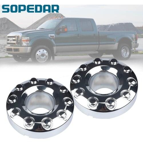 SOPEDAR 2PCS Open Chrome Wheel Center Hub Cap Replaces For Ford F450 F550 Super Duty 05-17 Auto Replacement Parts 5C3Z1130TA