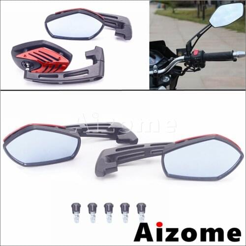 2x Universal 8mm 10mm Motorcycle Mirror Adjustable Hadlebar Rearview Side Mirror for Honda Yamaha Scooter Cruiser Street Bikes