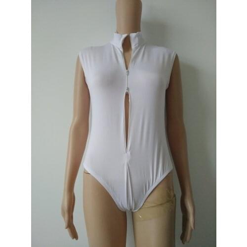 Double front zipper WOMENs Leotard Gymnastics Ballet Dance jumpsuit Spandex Bodysuit