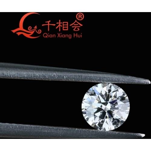 0.1-0.2ct 3-3.75mm DEF color VS clarity white round shape HPHT lab created artificial diamond loose stone