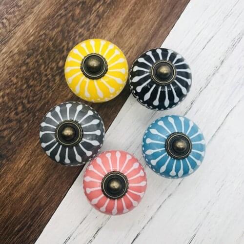 1 x Shabby Vintage Finish Ceramic Knobs Door Handle Cabinet Drawer Cupboard Pulls 40mm Colorful Knobs Furniture Drawer Handle