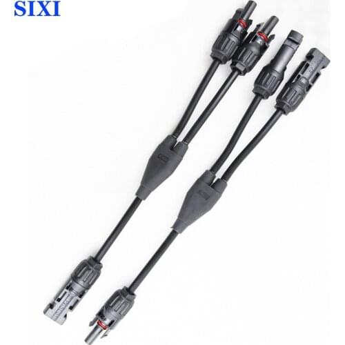 1Pairs Solar Y-Type 3-Way Connector Solar Photovoltaic Panel Parallel Waterproof Connector Solar Panel One Point Two Adapter
