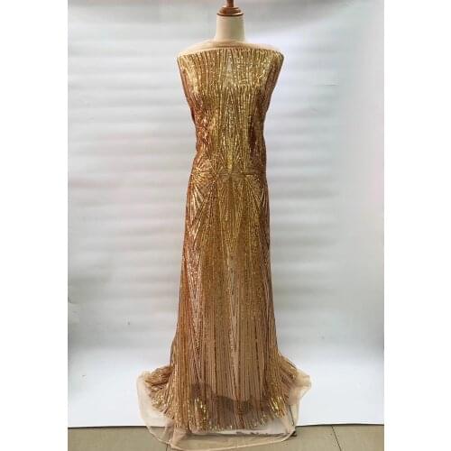 11 colors (5yards/pc) high quality gold African sequins tulle lace fabric shining French net lace for party dress FJL020
