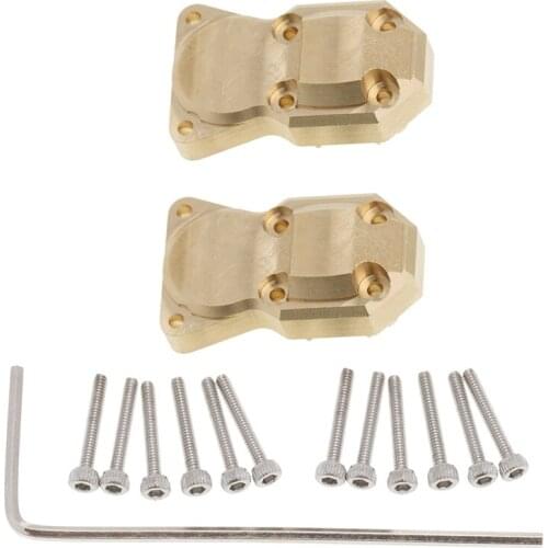 2Pcs Brass Differential Diff Cover Front & Rear for AXIAL SCX24 90081 1/24 RC Crawler Car Upgrades Parts Accessories