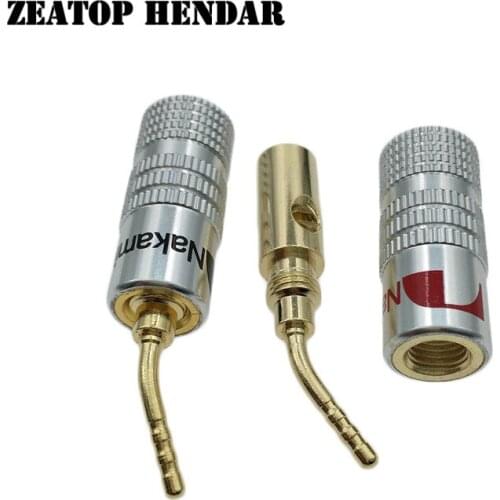 20Pcs 2mm Banana Plug Nakamichi Gold Plated Speaker Cable Pin Angel Wire Screws Lock Connector for Musical HiFi Audio Terminals
