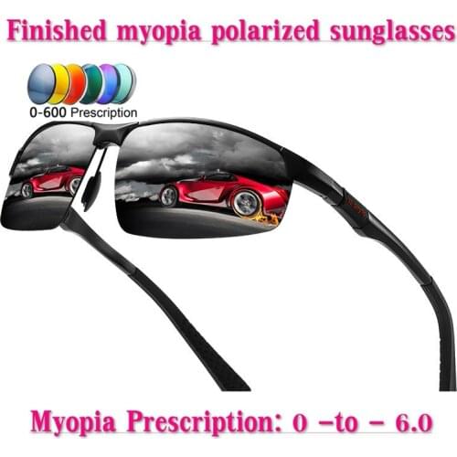 2019 Diopter Finished Myopia Polarized Sunglasses Men Women Nearsighted Glasses Fashion square mens driving goggles UV400 NX