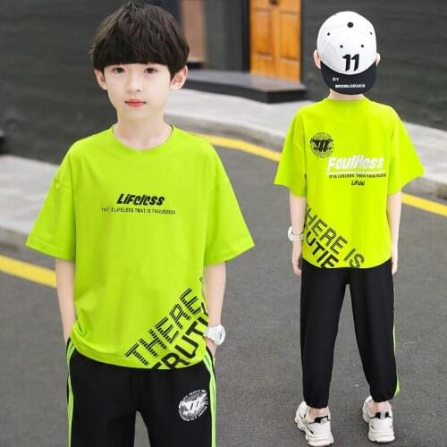 2021 Retro Spring Summer Girls Clothing Suits T-shirt +Shorts 2pcs/Set Kids Teenager Outwear Sport Beach School High Quality