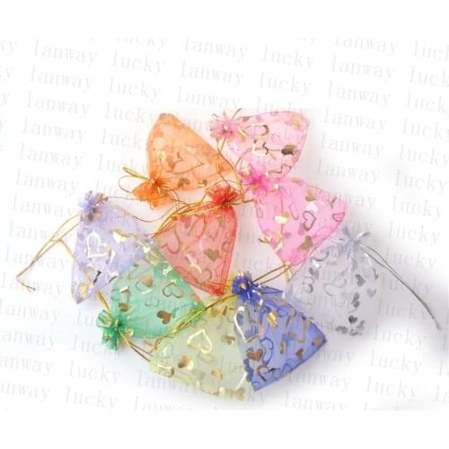 50pcs Drawstring Organza Bags 17x23cm 9 inches Jewelry Carrier Gift Cosmetic Storage Tull Wedding Party Candy Chocolate Bags