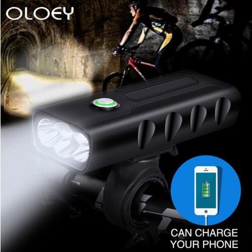 5200mAh Bike Light T6 Flashlight For Bicycle LED USB Rechargeable Headlight Mount Bracket Cycle Fornt Lamp IPX5 Waterproof