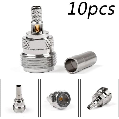 Artudatech 10Pcs Connector N Female Jack Crimp RG58 RG142 LMR195 RG400 Cable Plug Parts