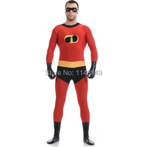 Free Shipping Mr Incredible Spandex Superhero Halloween Costume