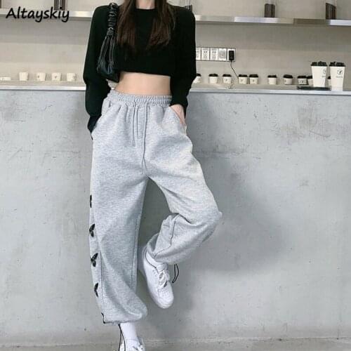 Large Size Pants Women Print Loose College Streetwear Design Chic Sweatpant Leisure Harajuku High Quality Female Spring Cozy Ins