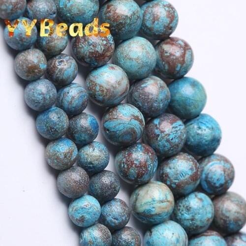 Natural Blue Crazy Lace Agates Beads Blue Onyx 4-12mm Round Loose Charm Beads For Jewelry Making DIY Bracelets Women Necklaces