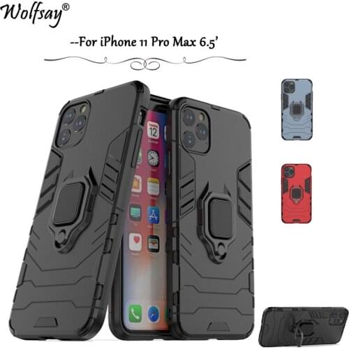For iPhone 11 Pro Max Case Shockproof Armor Finger Ring Holder Hard Phone Case For iPhone 11 Pro Max Cover For iPhone 11 Pro Max