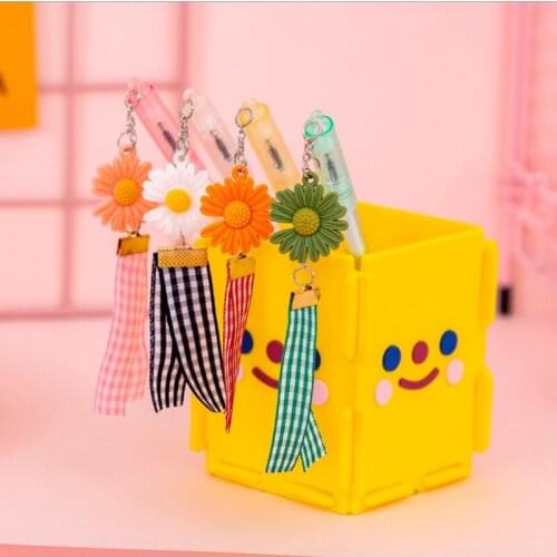 40pcs Daisy Pendant Signature Pen Romantic Flower Cherry Blossom Pen Gifts for Student Girl School Supply