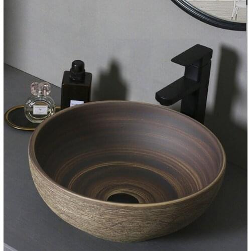 Bathroom Artistic Basin Household High Temperature Ceramics Sink Toilet Hand Made Washing Basin Bowl For Hotel Club K AB275