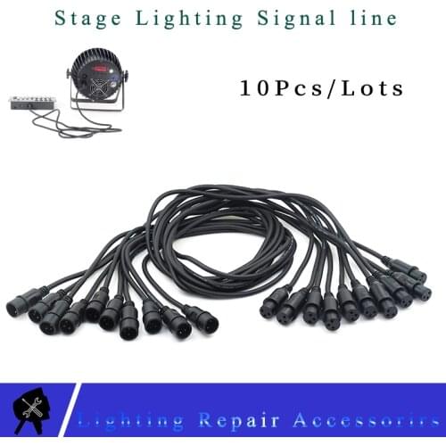 Free Tax 10Pcs/lots 3-PIN DMX Cable 1M/2M/3M/5M/10M Led Par Light Connection Cable DMX Signal Line Used For Stage Light