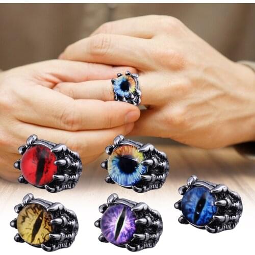 Unisex Ring Stainless Steel Devil Skull Ring Personality Design Retro Eye Ring Halloween Element Ring дневники вампира 04