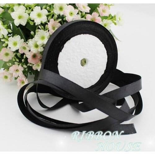 22m Long Black Silk Satin Ribbon 10mm Wide Party Home Wedding Decoration Gift Wrapping Christmas New Year DIY Material Supplies