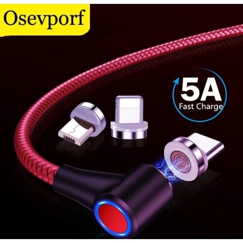 Magnetic Cable USB Micro Cord 5A Super Fast Charge for Huawei Mate 30 P40 30 Pro Type-C Charging Wire USB C Kabel for iPhone 11