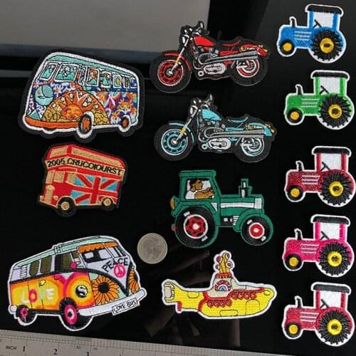 Cartoon Car Embroidery Cloth Stickers Clothes Decoration Accessories Patch Stickers Truck Back Adhesive Cloth Stickers