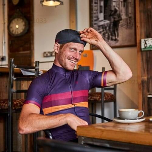 2020 Mens Club Cycling Jersey Summer Short Sleeve Breathing MTB Bike Racing Shirt Multicolor Stripe Pattern Rideshirt Quick Dry