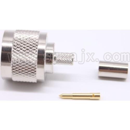 N male crimp RF Coxial connector converter N male Plug straight Crimp for RG58 RG142 LMR195 coaxial cable fast ship