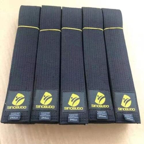 Customizable Taekwondo Black Belt WTF ITF 1.8M-3M Black Belt Embroidery 5cm Width Karate Judo Uniform Cotton Waist Band 블랙 벨트