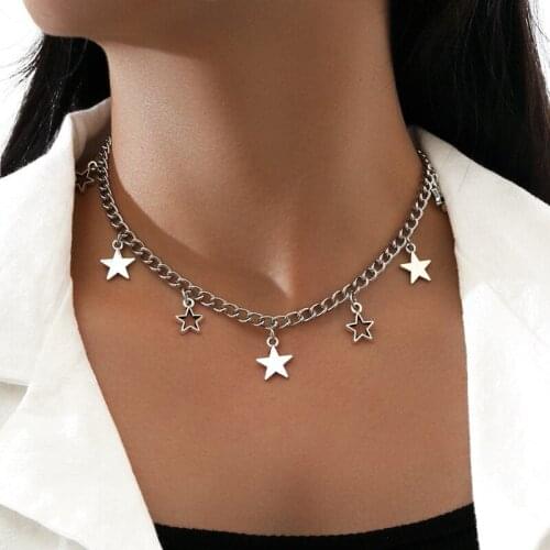 Fashion Star Tassel Necklace for Women Simple Clavicle Chain Necklace Party Jewelry Accessories