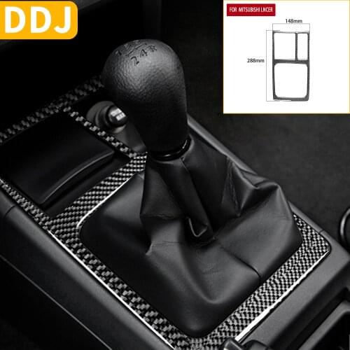 For Mitsubishi Lancer EVO X MR 2008-2015 Gear Shift Panel Frame Carbon Fiber Sticker Gear Head Surround Trim Car Accessories