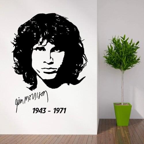 Pochoir mural vinyle portrait JIM MORRISON THE DOORS high Quality Vinyl removable Wall Stickers Mural adesivo de parede D559