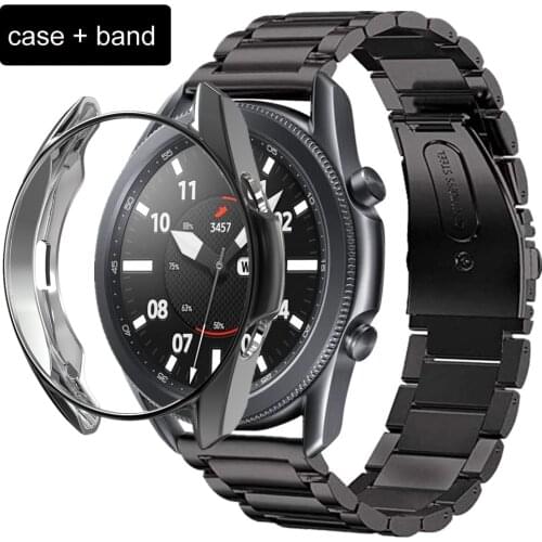 2 set for samsung galaxy watch 3 45mm 41mm band +case active 2 40mm 44mm galaxy watch 46mm strap cases for huawei watch gt 2e