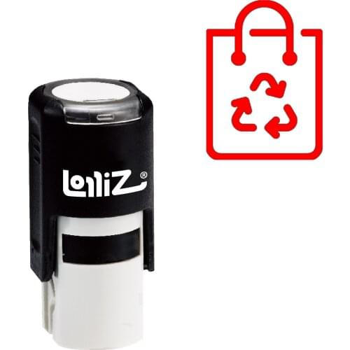 LolliZ Bag Recycling Self-Inking Rubber Stamp - Modern Symbol Series