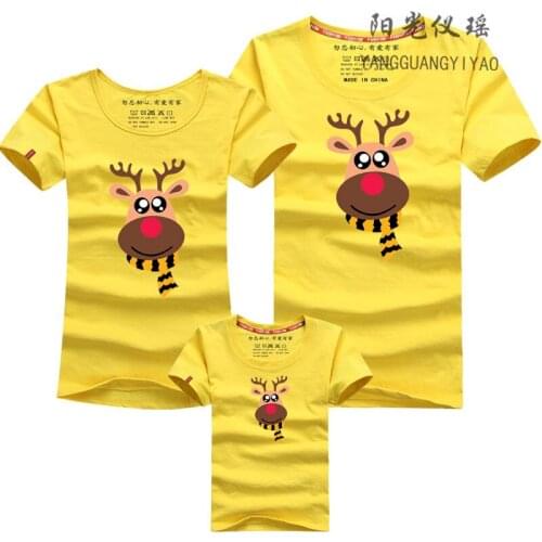 Family Look Christmas Family Matching Outfits T Shirt Mother Daughter Short Sleeve Dad Mom Baby Family Suit Father Son Clothes
