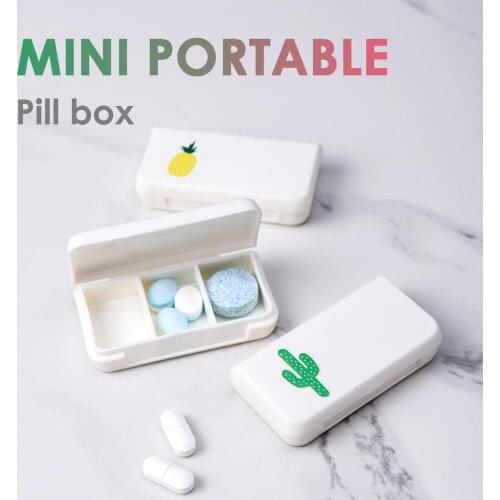 Cute First Aid Pill Box Tablet Cactus Leaf Pill Case Dispenser Medicine Boxes Dispensing Medicine Kit Mini Organizer Case