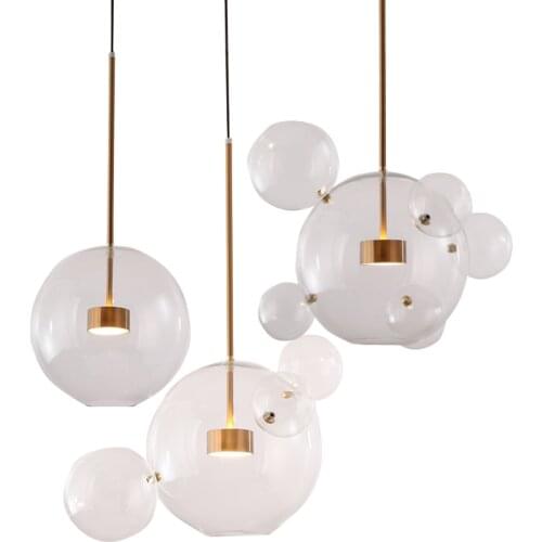 Modern Led Pendant Light Glass Globe Led Hanging Lamp Fixtures Indoor Lighting Lustre luminaria Suspend Lamp