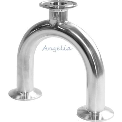 1-1/2" Pipe OD 38MM Tri Clamp 50.5MM Stainless Steel 316 Sanitary U Shaped Return Bend Tee 3 Way Fittings